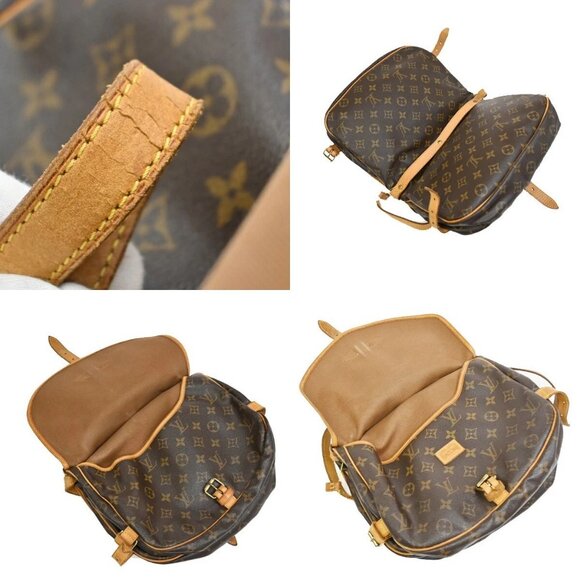 LOUIS VUITTON Logo Saumur 30 Shoulder Bag Monogram Leather Brown - Picture 12 of 16